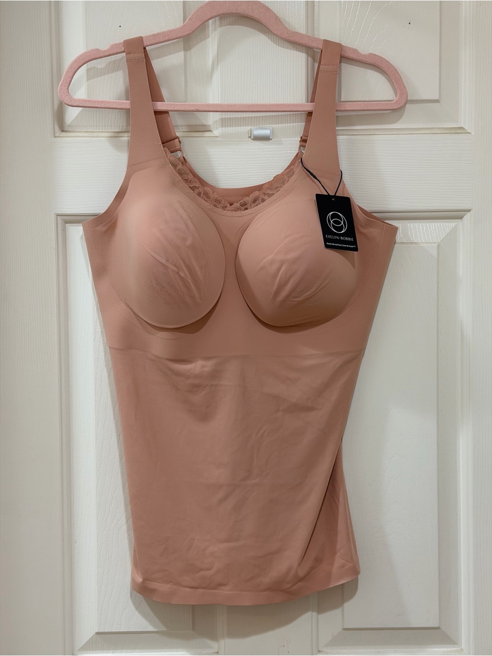 Evelyn & Bobbie Lace Trimmed V-Neck Seamless Bra Cami 2XL